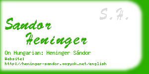 sandor heninger business card